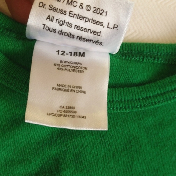 dr. seuss the grinch christmas long sleeve bodysuit diaper shirt 18 months baby - Picture 5 of 7